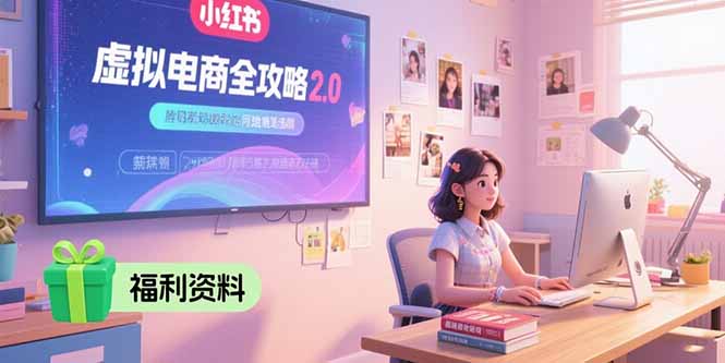 虚拟电商全攻略2.0，开店选品实操流程，账号定位、货源发布、笔记发布技巧-鑫梵淘