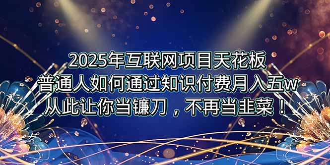 2025年互联网项目天花板，普通人如何通过卖项目实现逆风翻盘，月入5W＋！-鑫梵淘