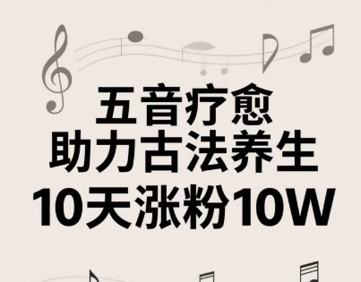 古法五音养生教程，五音疗愈的视频的制作方法，2-4小时就能学会，作者10天涨粉10W-鑫梵淘