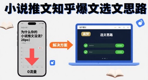 为什么你的小说推文没流量？小说推文知乎爆文选文思路-鑫梵淘