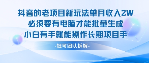 老项目新玩法单月收入2W小白有手就能操作长期项目-鑫梵淘
