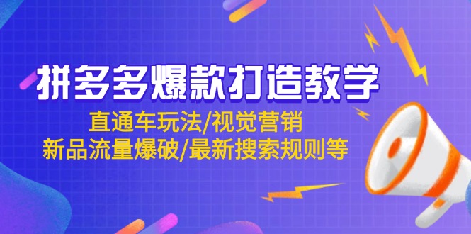 拼多多爆款打造教学：直通车玩法/视觉营销/新品流量爆破/最新搜索规则等-鑫梵淘