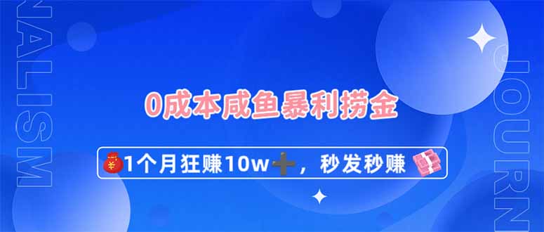 0成本闲鱼暴利捞金，1个月狂赚10W+，秒发秒赚新玩法-鑫梵淘