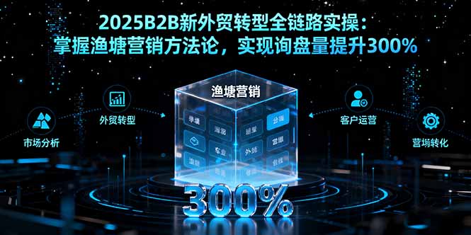 2025B2B新外贸转型全链路实操：掌握渔塘营销方法论，实现询盘量提升300%-鑫梵淘