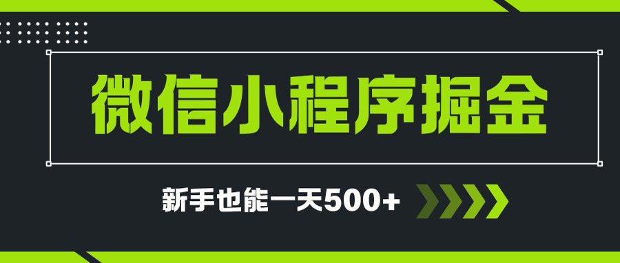 微信小程序自撸广告项目，0投资暴力玩法，新手小白一天轻松500+-鑫梵淘