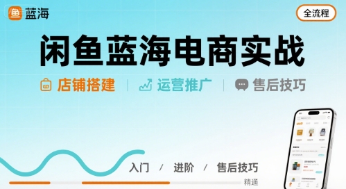 闲鱼蓝海电商实战，店铺搭建运营售后全流程-鑫梵淘