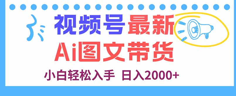 视频号最新AI图文带货，每天几分钟，小白轻松入手，日入2000+-鑫梵淘