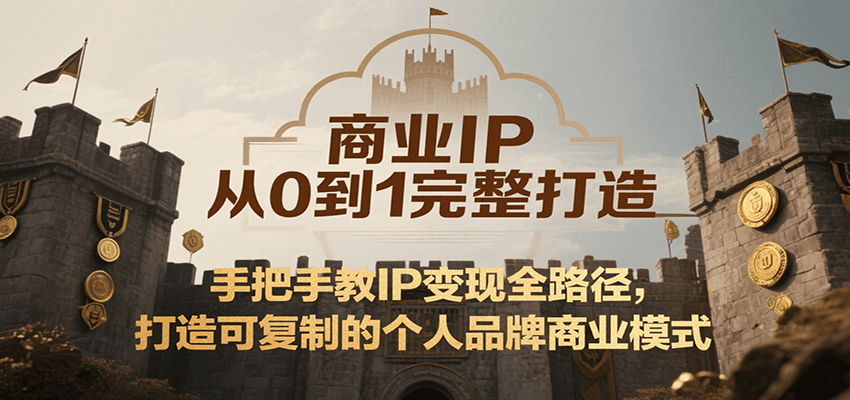 商业IP从0到1完整打造，手把手教IP变现全路径，打造可复制的个人品牌商业模式-鑫梵淘