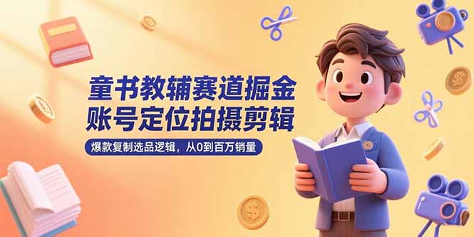 童书教辅赛道掘金，账号定位拍摄剪辑，爆款复制选品逻辑，从0到百万销量-鑫梵淘