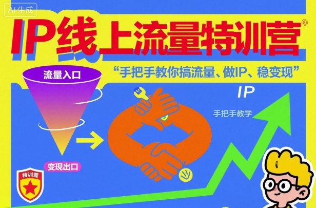 IP线上流量特训营，手把手教你搞流量、做IP、稳变现-鑫梵淘
