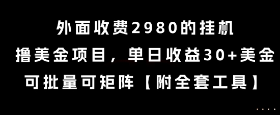 外面收费2980的挂G撸美金项目，单日收益30+美金，可批量可矩阵【揭秘】-鑫梵淘