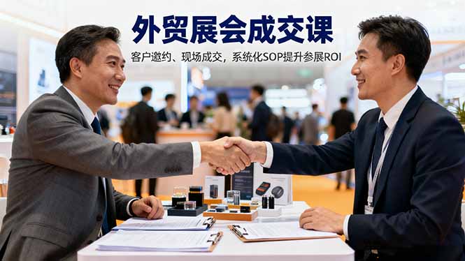 外贸展会成交课，含目标制定、客户邀约、现场成交，系统化SOP提升参展ROI-鑫梵淘