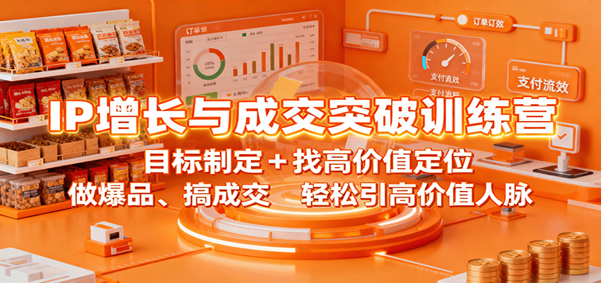 IP增长与成交突破训练营：目标制定+找高价值定位，做爆品、搞成交，轻松引高价值人脉-鑫梵淘