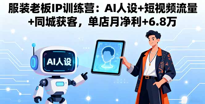 服装老板IP训练营：AI人设+短视频流量+同城获客，单店月净利+6.8万-鑫梵淘