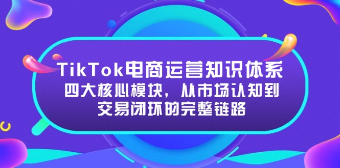 TikTok电商运营知识体系：四大核心模块，从市场认知到交易闭环的完整链路-鑫梵淘