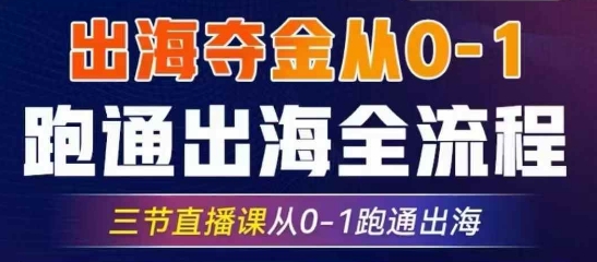 2025出海夺金从0-1跑通出海全流程，三节直播课从0-1跑通出海，教你用AI跑通全流程-鑫梵淘