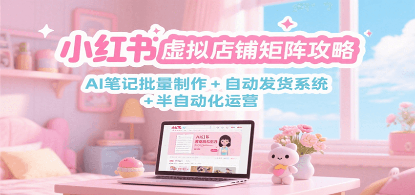 小红书虚拟店铺矩阵攻略：AI笔记批量制作 + 自动发货系统 + 半自动化运营-鑫梵淘