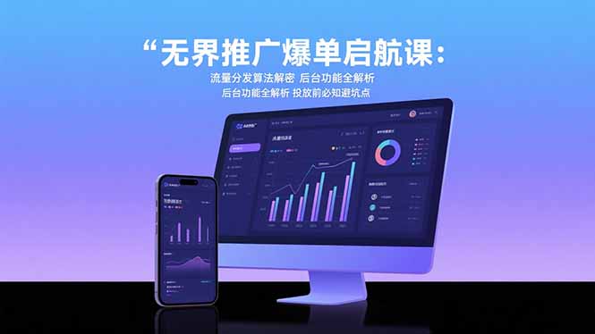 无界推广爆单启航课：流量分发算法解密 后台功能全解析 投放前必知避坑点-鑫梵淘
