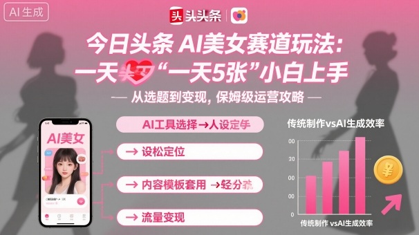 今日头条AI美女赛道玩法，一天轻松5张，小白轻松上手-鑫梵淘