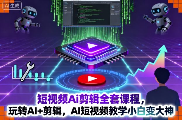短视频Ai剪辑全套课程，玩转AI+剪辑，AI短视频教学小白变大神-鑫梵淘