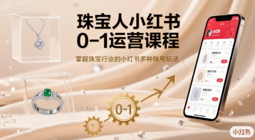 珠宝人小红书0-1运营课程，掌握珠宝行业的小红书多种账号玩法-鑫梵淘