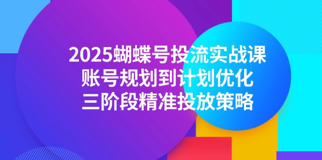 2025蝴蝶号投流实战课，账号规划到计划优化，三阶段精准投放策略-鑫梵淘