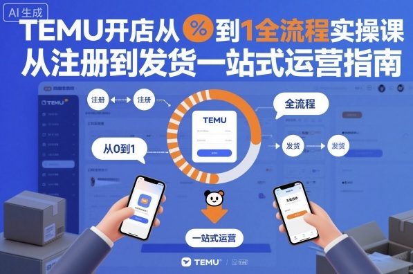 TEMU开店从0到1全流程实操课，从注册到发货一站式运营指南-鑫梵淘