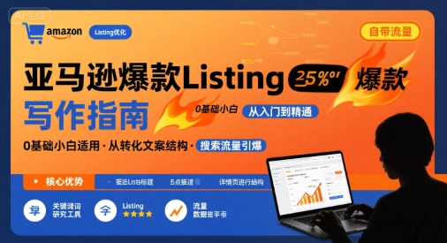 亚马逊爆款Listing写作方法，亚马逊0基础小白也能写爆款自带流量的Listing-鑫梵淘