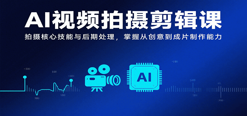 AI视频拍摄剪辑课，拍摄核心技能与后期处理，掌握从创意到成片制作能力-鑫梵淘