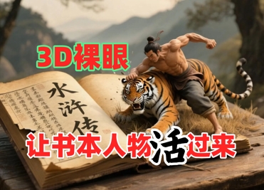 书本人物裸眼3D视频，新的玩法，流量超猛，保姆级教程-鑫梵淘