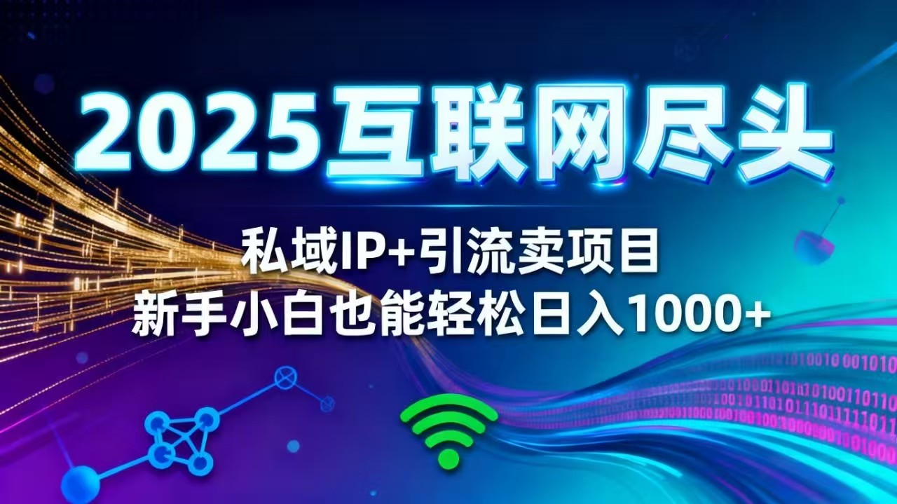 2025网创尽头王炸项目！私域 IP + 精准引流，新手小白在家躺赚日入 1000+-鑫梵淘