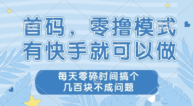 首码零撸项目，有快手就可以做，每天业务时间搞个几张不是问题【揭秘】-鑫梵淘