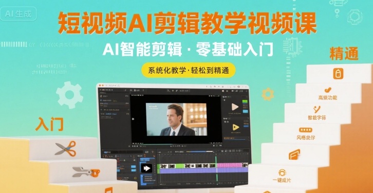 短视频AI剪辑教学视频课，入门到精通-鑫梵淘