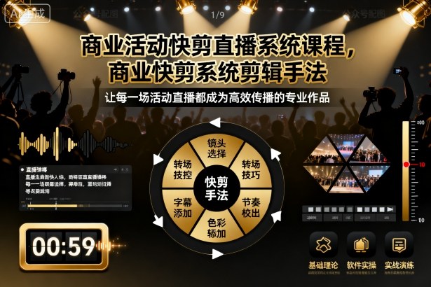 商业活动快剪直播系统课程，商业快剪系统剪辑手法-鑫梵淘