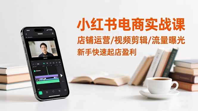 小红书电商实战课：店铺运营/视频剪辑/流量曝光，新手快速起店盈利-鑫梵淘