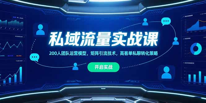私域流量实战课，200人团队运营模型，矩阵引流技术，高客单私聊转化策略-鑫梵淘