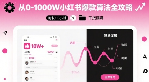 从0-1000W小红书爆款算法全攻略，时长1.5小时，干货满满-鑫梵淘