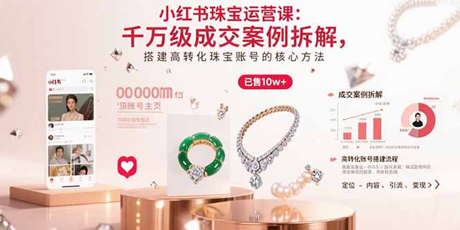 小红书珠宝运营课：千万级成交案例拆解，搭建高转化珠宝账号的核心方法-鑫梵淘