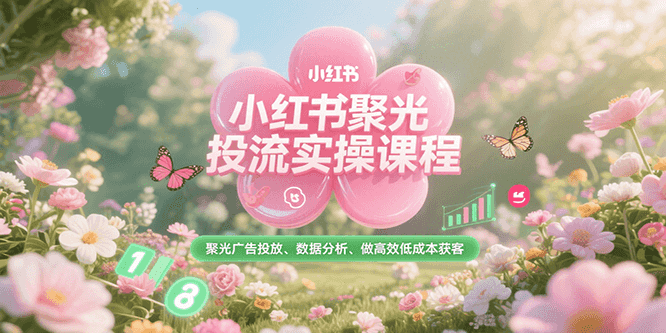 小红书聚光投流实操课程，聚光广告投放、数据分析、做高效低成本获客-鑫梵淘
