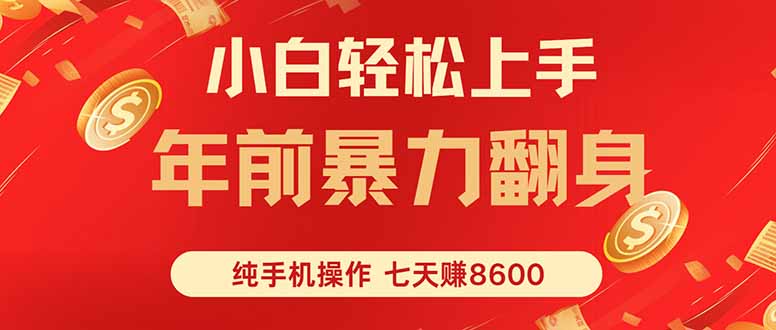七天狂赚8600，小白纯手机操作，日入1000+-鑫梵淘
