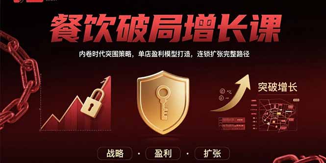 餐饮破局增长课：内卷时代突围策略，单店盈利模型打造，连锁扩张完整路径-鑫梵淘