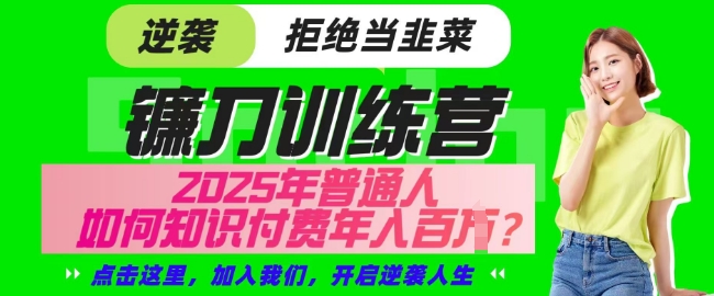 【网创项目终点站-镰刀训练营超级IP合伙人】25年普通人如何通过知识付费实现逆袭【揭秘】-鑫梵淘