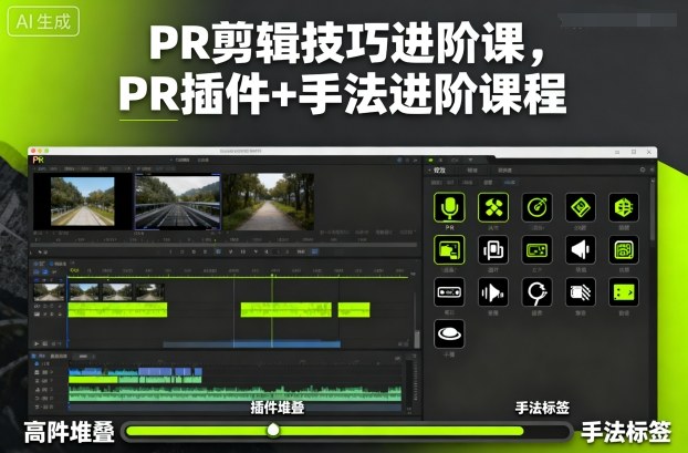 PR剪辑技巧进阶课，PR插件+手法进阶课程-鑫梵淘