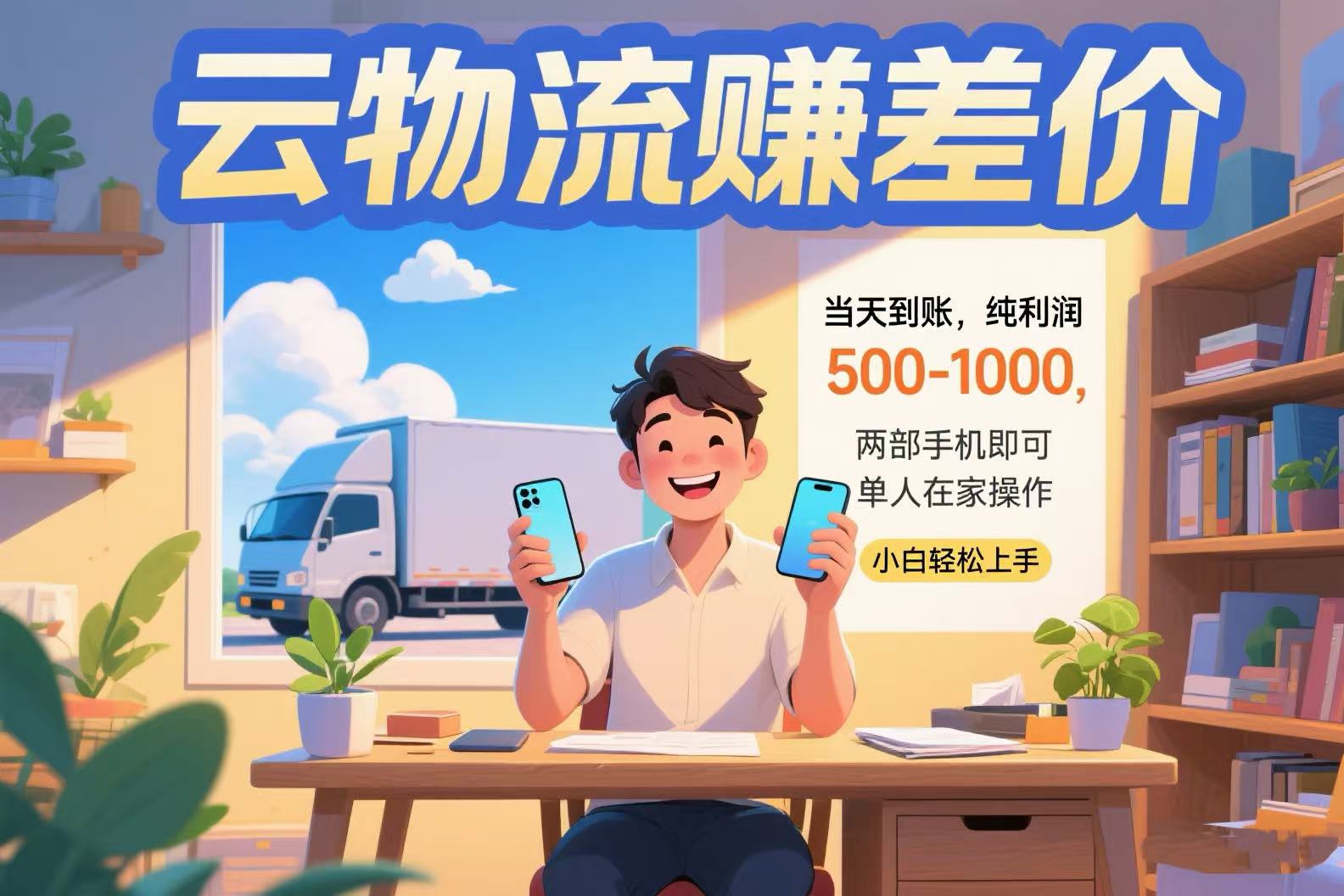 云物流赚差价 当天到账纯利润500-1000 两部手机即可 可单人在家操作 小...-鑫梵淘