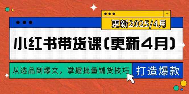 小红书带货课(更新4月-鑫梵淘