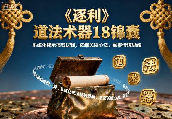 《逐利》道法术器18锦囊，系统化揭示搞钱逻辑，浓缩关键心法，颠覆传统思维-鑫梵淘