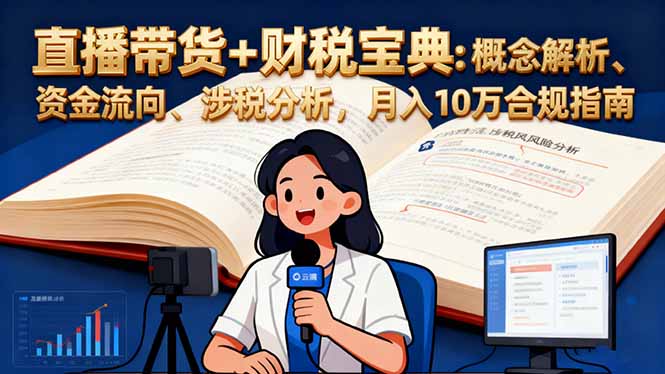 直播带货+财税宝典：概念解析、资金流向、涉税分析，月入10万合规指南-鑫梵淘