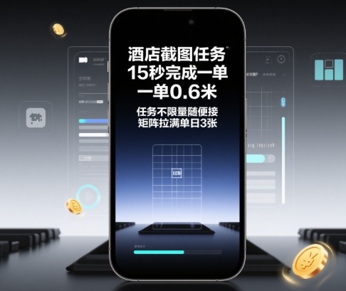 酒店截图任务，15秒完成一单，一单0.6米，任务不限量随便接，矩阵拉满单日3张【揭秘】-鑫梵淘