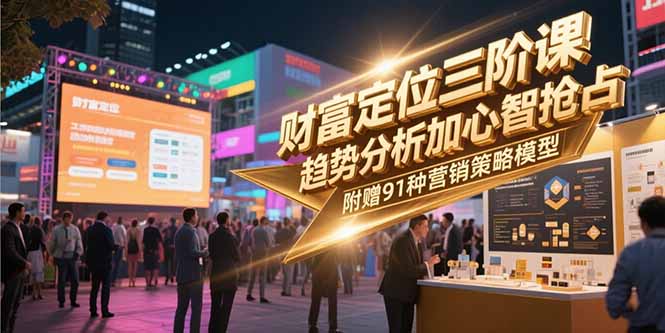 财富定位三阶课，趋势分析加心智抢占，附赠91种营销策略模型-鑫梵淘