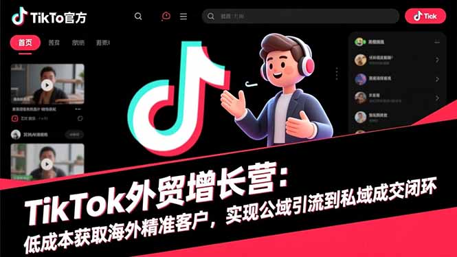 TikTok外贸增长营：低成本获取海外精准客户，实现公域引流到私域成交闭环-鑫梵淘
